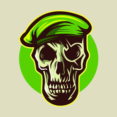 skull of military design vector illustration