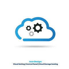 Cloud Setting Icon | Professional Business icon Design |  Symbol For Marketing | Iconic Logo Template