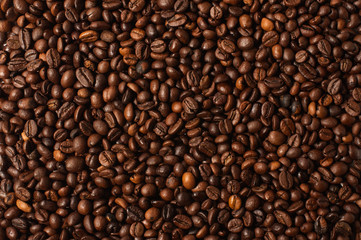 Fototapeta premium fried coffee grains background 