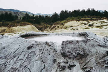 Mud vulcanos in Buzau, Romania