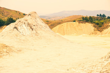 Fototapeta na wymiar Mud vulcanos in Buzau, Romania