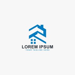 Real estate logo design. Letter R house abstract symbol. Monogram R-type logo. Outline the home icon vector.