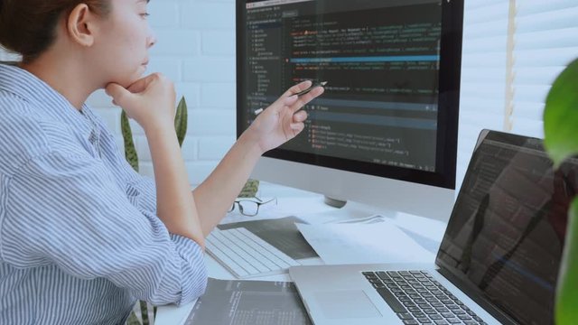 Developing programmer Development Website design and coding technologies working at home