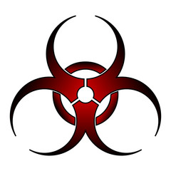 Biohazard sign on white.