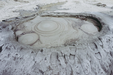 Mud vulcanos in Buzau, Romania