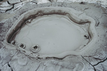 Mud vulcanos in Buzau, Romania