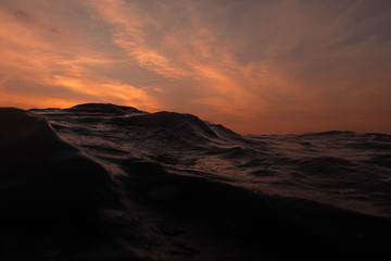 Sea wave low angle view in morning. Ocean water background. ocean wave close up view