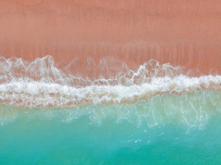 Fototapeta na wymiar Aerial Pink Beach
