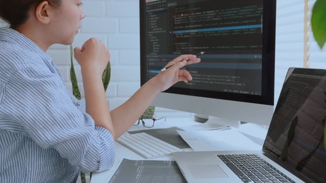 Developing programmer Development Website design and coding technologies working at home