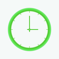 Green wall clock design vector