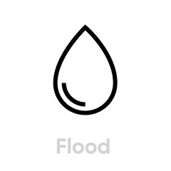 Flood icon. Editable Vector Outline.