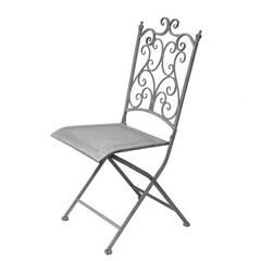 white metal garden chair