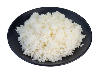  Jasmine cooked rice on white background. (clipping path)