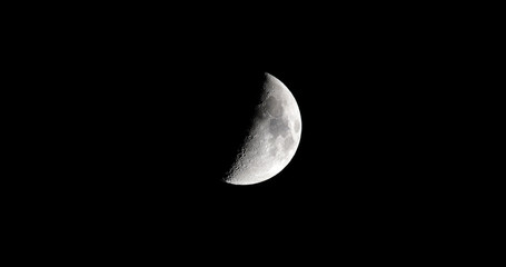 Waxing Gibbous Moon Black White First Quarter Moon