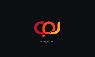 CPJ Letter Logo Design Icon Vector Symbol