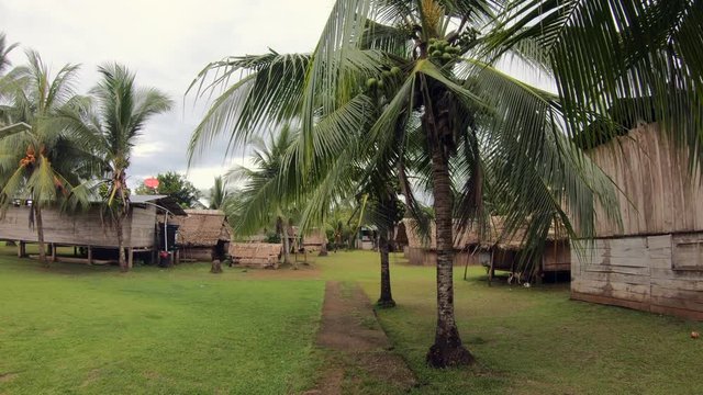 Paya village of Kuna Indians in Darien or Dari&eacute;n National Park in Panama with traditional houses and wooden buildings. Travel in Central and South America