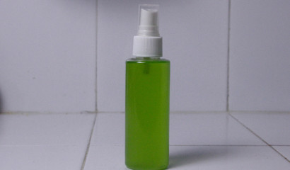 Green Bottle of hand sanitizer