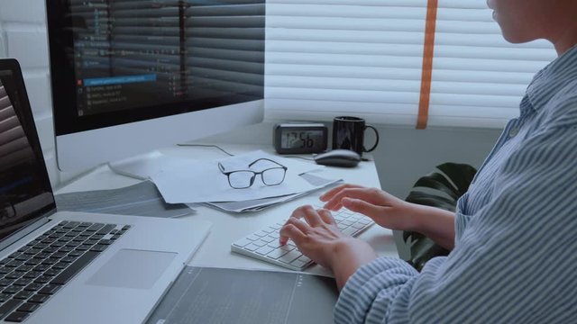 Developing programmer Development Website design and coding technologies working at home