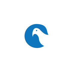 Obraz premium letter c vector illustration of bird design