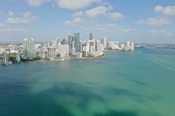 Miami Aerial View Downtown and Bridge to Key Biscane