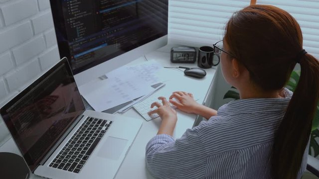 Developing programmer Development Website design and coding technologies working at home