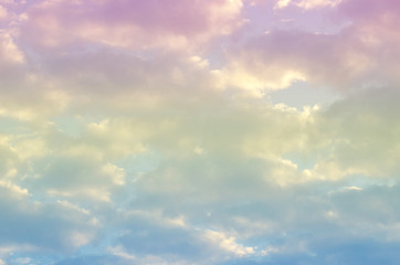 background of the clouds in the pastel sky