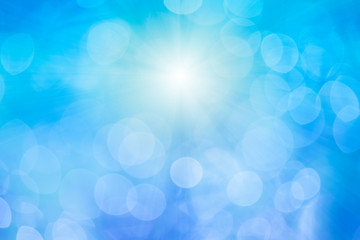 soft background of the blue sky White light and bokeh