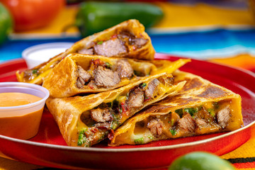 Sliced Steak Quesadilla with Chipolte Aioli