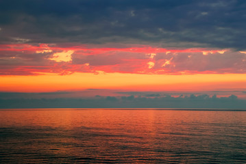 TRABZON / TURKEY - JUNE 27, 2008: Black Sea, Sunset, Skyline. Of District