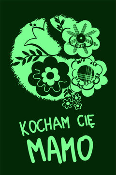 Kocham Cię Mamo - laurka, kwiatki, dzień matki, dla mamy, prezent, miłość. 