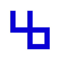 Obraz premium blue cross isolated, yb letter logo