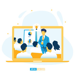 Virtual learning, Online digital training, E-learning with AI, Online Education, and E-book concept. Modern vector illustration for the website and mobile application