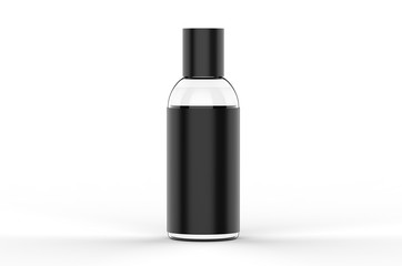 Blank promotional cosmetics plastic bottle for branding, 3d render illustration.