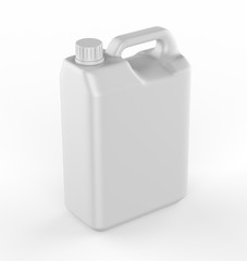 Blank  Plastic Jerry Can For Branding And Mock up, 3d Render Illustration.