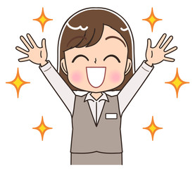 制服 スタッフ 受付 医療事務 店員 イラスト Wall Mural よぴんこ Yopinco
