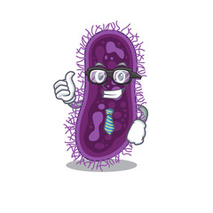 An elegant lactobacillus rhamnosus bacteria Businessman mascot design wearing glasses and tie