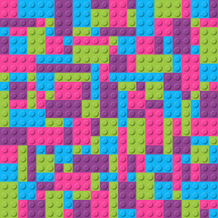 Building Blocks Seamless Pattern - Plastic toy building blocks or bricks texture