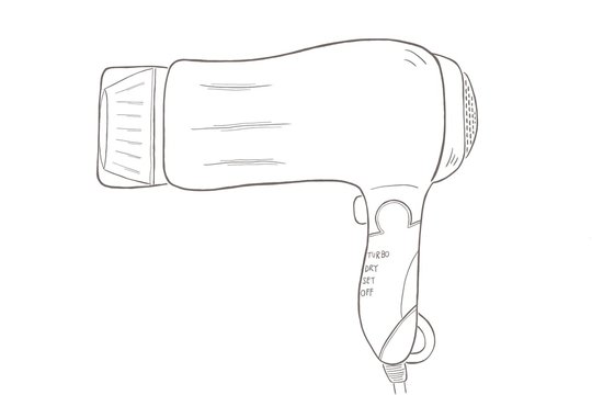 recommend clip art: シンプルなドライヤーの線画