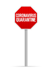 Road sign coronavirus quarantine