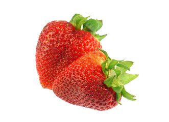fresh strawberries isolated on white background