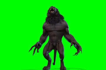 Fantasy character Humanoid Lion in epic pose - 3D render