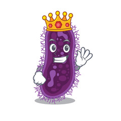 A Wise King of lactobacillus rhamnosus bacteria mascot design style