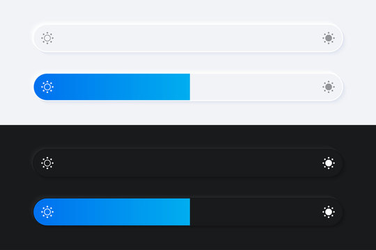 Minimalist Rounded Brightness Bar In Neumorphism Design