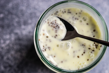 Healthy breakfast with chia seeds