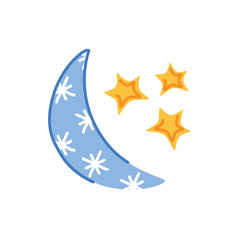 moon with stars weather symbol isolated icon