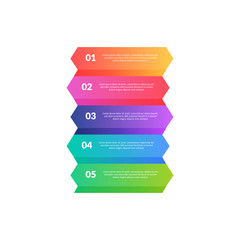 Colorful Business Infographics banners set. Modern template with 5 option or step. Can be used for education, brochures, flyers, workflow layout, diagram, number options, step up options, presentation