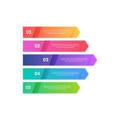 Colorful Business Infographics banners set. Modern template with 5 option or step. Can be used for education, brochures, flyers, workflow layout, diagram, number options, step up options, presentation