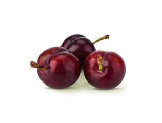 Plum fruit isolated on white background.With clipping path.