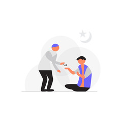 Give alms in Ramadan. Perfect for cover, brochure, poster, book, banners, flyers, landing page, social media content.