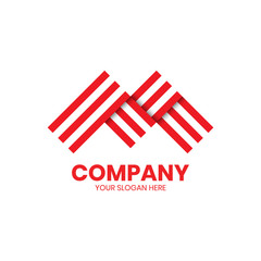 Modern Red M Mountain Logo